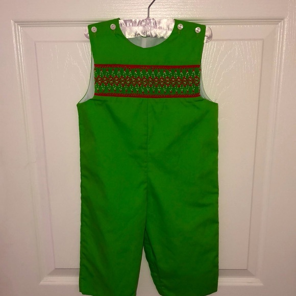 NWT Le’Za Me Smocked Holiday Long-tail One Piece Jumper Sz.18m - Picture 3 of 8